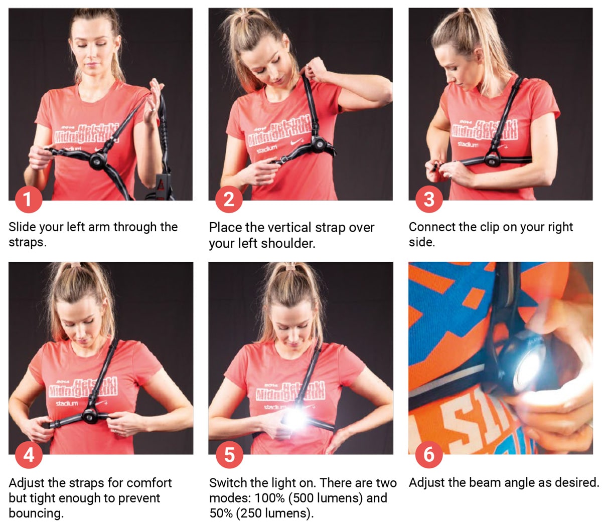 How to put on and use the SolX1 chest light